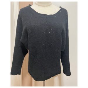 Neiman Marcus 100% Cashmere Sweater Pullover Black Sequins Long Sleeve S.